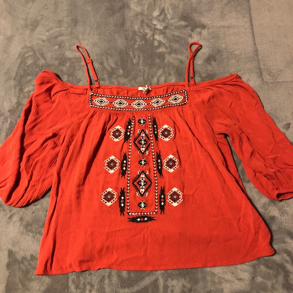 HUGE SALE🎉Boho off the shoulder orange top